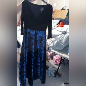 Long Black and Blue formal dress
